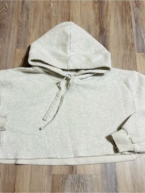 Women’s Light Grey Cropped Hoodie Size Medium by Tic Toc